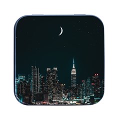 Skyline Photography Of Buildings Square Metal Box (black) by Modalart