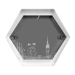 Skyline Photography Of Buildings Hexagon Wood Jewelry Box by Modalart