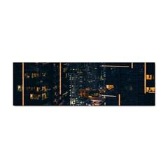 Photo Of Buildings During Nighttime Sticker (bumper) by Modalart