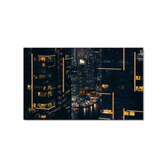 Photo Of Buildings During Nighttime Sticker Rectangular (10 Pack) by Modalart