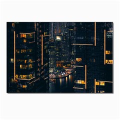 Photo Of Buildings During Nighttime Postcard 4 x 6  (pkg Of 10) by Modalart