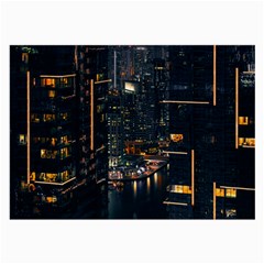 Photo Of Buildings During Nighttime Large Glasses Cloth by Modalart