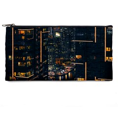 Photo Of Buildings During Nighttime Pencil Case by Modalart