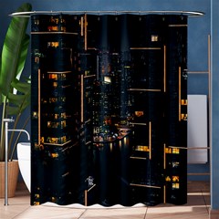 Photo Of Buildings During Nighttime Shower Curtain 60  X 72  (medium)  by Modalart