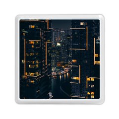 Photo Of Buildings During Nighttime Memory Card Reader (square) by Modalart