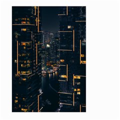 Photo Of Buildings During Nighttime Large Garden Flag (two Sides) by Modalart