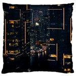 Photo Of Buildings During Nighttime Large Cushion Case (Two Sides) Front