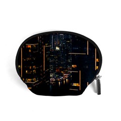 Photo Of Buildings During Nighttime Accessory Pouch (small) by Modalart