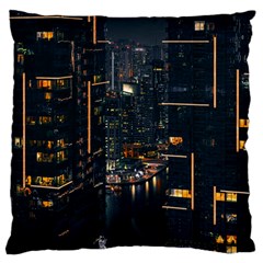 Photo Of Buildings During Nighttime Standard Premium Plush Fleece Cushion Case (two Sides) by Modalart