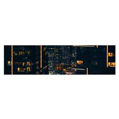 Photo Of Buildings During Nighttime Oblong Satin Scarf (16  X 60 ) by Modalart