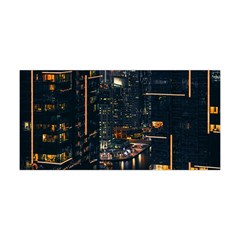 Photo Of Buildings During Nighttime Yoga Headband by Modalart