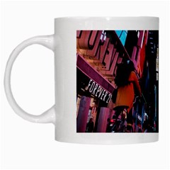 Roadway Surrounded Building During Nighttime White Mug by Modalart