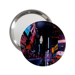 Roadway Surrounded Building During Nighttime 2 25  Handbag Mirrors by Modalart