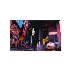 Roadway Surrounded Building During Nighttime Sticker Rectangular (100 Pack) by Modalart