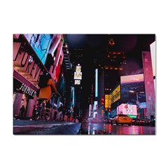 Roadway Surrounded Building During Nighttime Sticker A4 (100 Pack) by Modalart