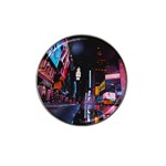 Roadway Surrounded Building During Nighttime Hat Clip Ball Marker (4 pack) Front