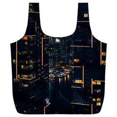 Photo Of Buildings During Nighttime Full Print Recycle Bag (xxl) by Modalart