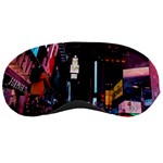 Roadway Surrounded Building During Nighttime Sleep Mask Front