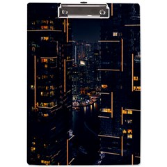 Photo Of Buildings During Nighttime A4 Acrylic Clipboard by Modalart