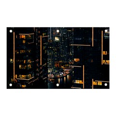 Photo Of Buildings During Nighttime Banner And Sign 5  X 3  by Modalart