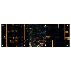 Photo Of Buildings During Nighttime Banner And Sign 9  X 3  by Modalart