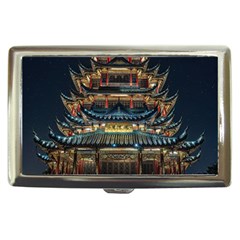 Blue Yellow And Green Lighted Pagoda Tower Cigarette Money Case by Modalart