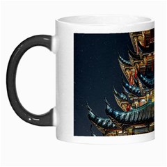 Blue Yellow And Green Lighted Pagoda Tower Morph Mug by Modalart