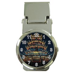 Blue Yellow And Green Lighted Pagoda Tower Money Clip Watches by Modalart