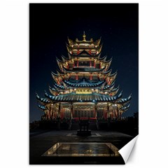 Blue Yellow And Green Lighted Pagoda Tower Canvas 20  X 30  by Modalart