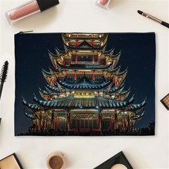 Blue Yellow And Green Lighted Pagoda Tower Cosmetic Bag (xl) by Modalart