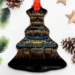 Blue Yellow And Green Lighted Pagoda Tower Ornament (christmas Tree)  by Modalart