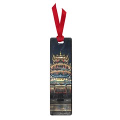 Blue Yellow And Green Lighted Pagoda Tower Small Book Marks by Modalart