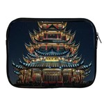 Blue Yellow And Green Lighted Pagoda Tower Apple iPad 2/3/4 Zipper Cases Front