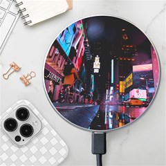 Roadway Surrounded Building During Nighttime Wireless Fast Charger(white) by Modalart