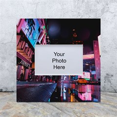 Roadway Surrounded Building During Nighttime White Box Photo Frame 4  X 6  by Modalart