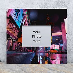 Roadway Surrounded Building During Nighttime White Wall Photo Frame 5  X 7  by Modalart