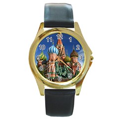 Saint Basil S Cathedral Round Gold Metal Watch