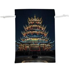 Blue Yellow And Green Lighted Pagoda Tower Lightweight Drawstring Pouch (xl) by Modalart