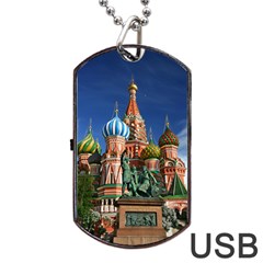 Saint Basil S Cathedral Dog Tag Usb Flash (one Side) by Modalart