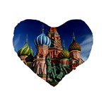 Saint Basil S Cathedral Standard 16  Premium Flano Heart Shape Cushions Front