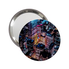 Aerial Photo Of Cityscape At Night 2 25  Handbag Mirrors by Modalart