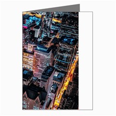 Aerial Photo Of Cityscape At Night Greeting Cards (pkg Of 8) by Modalart