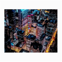 Aerial Photo Of Cityscape At Night Small Glasses Cloth (2 Sides) by Modalart