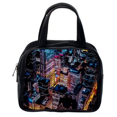 Aerial Photo Of Cityscape At Night Classic Handbag (one Side) by Modalart