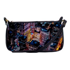 Aerial Photo Of Cityscape At Night Shoulder Clutch Bag by Modalart