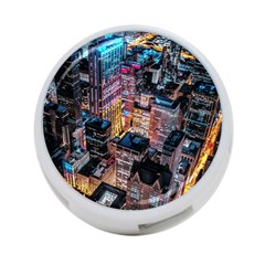 Aerial Photo Of Cityscape At Night 4-port Usb Hub (two Sides) by Modalart