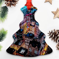 Aerial Photo Of Cityscape At Night Ornament (christmas Tree)  by Modalart