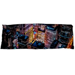 Aerial Photo Of Cityscape At Night Body Pillow Case (dakimakura) by Modalart