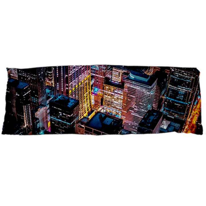 Aerial Photo Of Cityscape At Night Body Pillow Case Dakimakura (Two Sides)