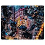 Aerial Photo Of Cityscape At Night Two Sides Premium Plush Fleece Blanket (Medium) 60 x50  Blanket Front